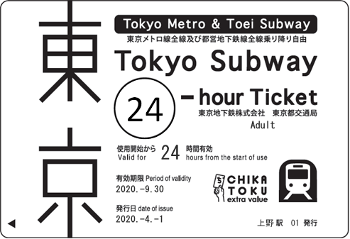 ประเภทของตั๋ว Tokyo Subway Ticket2