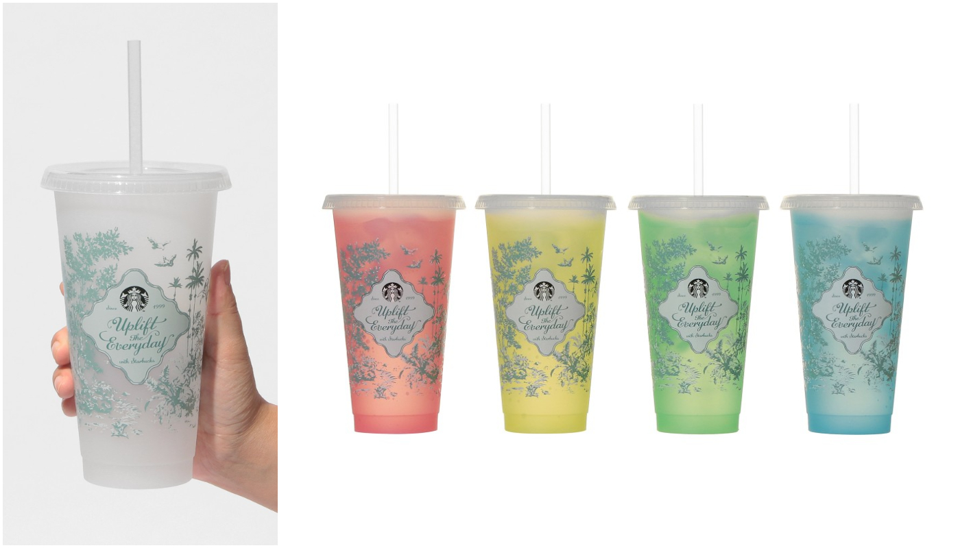 Starbucks ญี่ปุ่น_สินค้าตามฤดูกาล_สินค้าฤดูใบไม้ผลิใหม่_happy spring days_2026ミステリーカラーチェンジングリユーザブルコールドカップ_แก้วเย็นใช้ซ้ำได้เปลี่ยนสีลึกลับ 2026