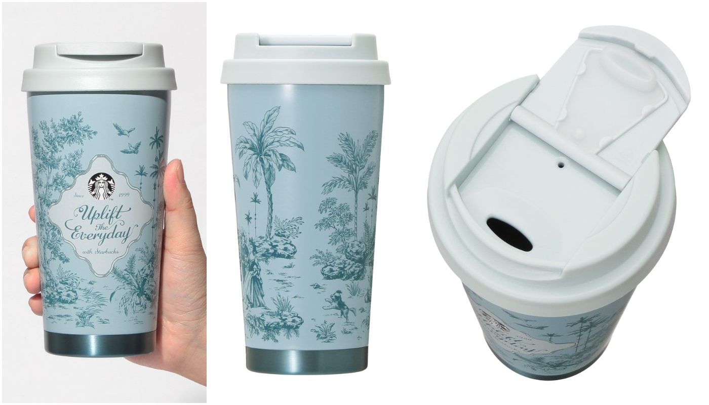Starbucks ญี่ปุ่น_สินค้าตามฤดูกาล_สินค้าฤดูใบไม้ผลิใหม่_happy spring days_ステンレスタンブラーナチュラルブルー_กระติกน้ำสแตนเลส สีน้ำเงินธรรมชาติ